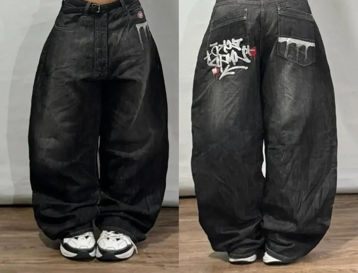 Americano retro cleanfit moda impressão baggy jeans feminino y2k popular casual coringa gótico cintura alta calças de perna larga street wear