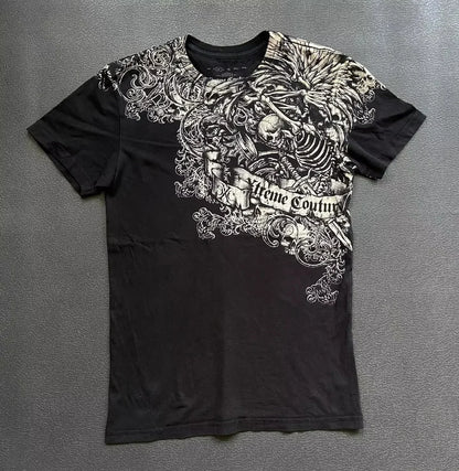 Gótico xtreme verão camiseta homem 2000s asas crânio gráfico camiseta leve algodão manga curta casual respirável camiseta