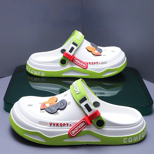 Verão buraco sapatos masculinos usam moda casual antiderrapante portátil sandálias esportivas praia passo no dedo do pé chinelos respiráveis para homem ao ar livre