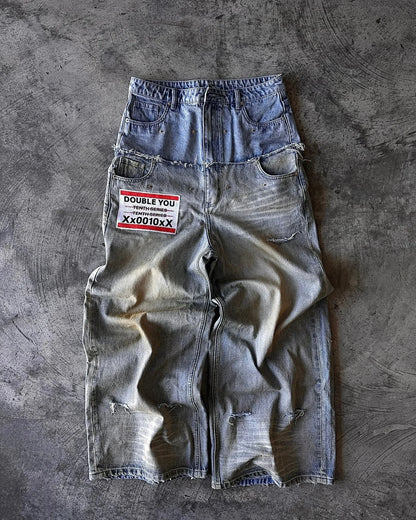 2024 nova tendência americana retro hip-hop bordado padrão jeans baggy para homens e mulheres y2k harajuku gótico calças largas streetwear