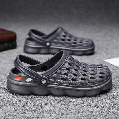 Sandálias masculinas de verão, tamancos para casa, jardim, sapatos confortáveis, antiderrapantes, fundo macio, sandálias, tamanho grande 46 47