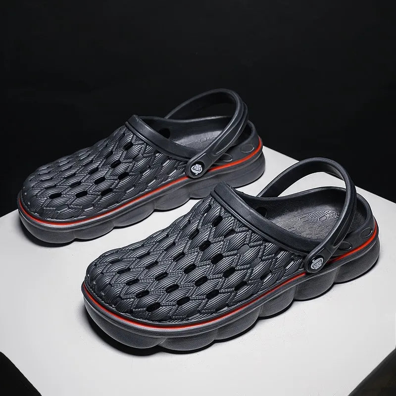 Sandálias masculinas de verão, tamancos para casa, jardim, sapatos confortáveis, antiderrapantes, fundo macio, sandálias, tamanho grande 46 47