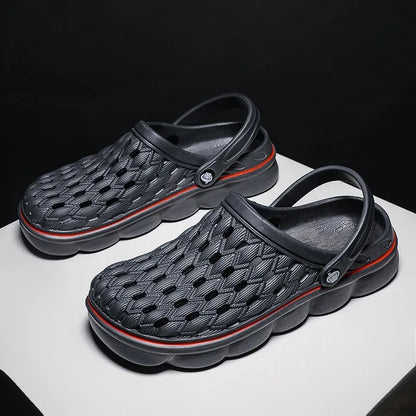 Sandálias masculinas de verão, tamancos para casa, jardim, sapatos confortáveis, antiderrapantes, fundo macio, sandálias, tamanho grande 46 47