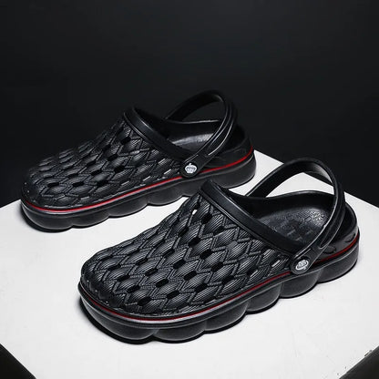 Sandálias masculinas de verão, tamancos para casa, jardim, sapatos confortáveis, antiderrapantes, fundo macio, sandálias, tamanho grande 46 47