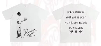 Kobe olhar para cima ao americano pesado y2k unissex masculino feminino roupas de manga curta em torno do pescoço impressão pulôver camisetas 33193