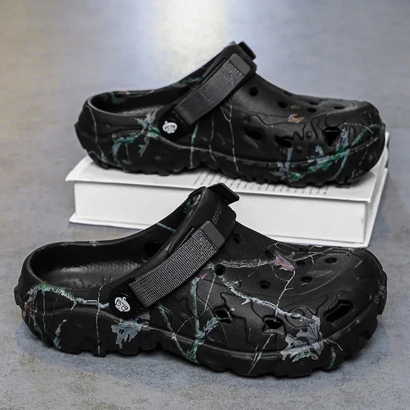 2025men chinelos de alta qualidade clássico ao ar livre antiderrapante sapatos de jardim leve moda sandálias casuais para homem plataforma