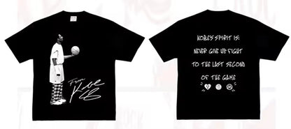 Kobe olhar para cima ao americano pesado y2k unissex masculino feminino roupas de manga curta em torno do pescoço impressão pulôver camisetas 33193