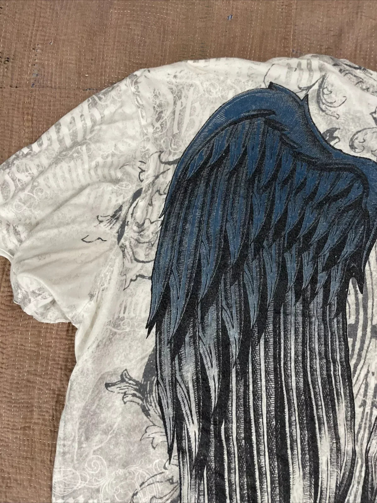 Camiseta gráfica de aflição dos anos 2000 masculina grandes asas grunge novo estilo de moda casal tops camisa de algodão puro