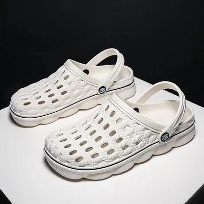 Sandálias masculinas de verão, tamancos para casa, jardim, sapatos confortáveis, antiderrapantes, fundo macio, sandálias, tamanho grande 46 47