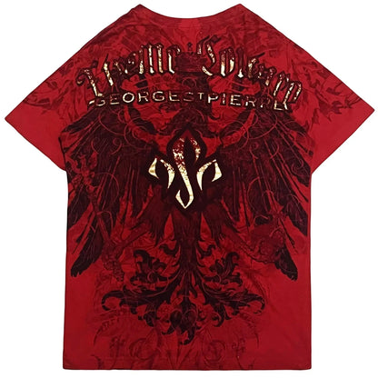 Gótico xtreme verão camiseta homem 2000s asas crânio gráfico camiseta leve algodão manga curta casual respirável camiseta